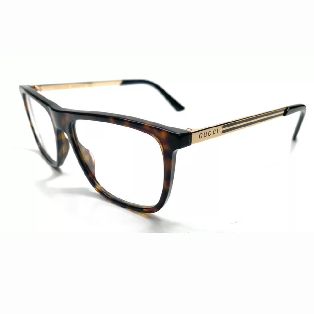 Gucci Men's Gold Havana Authentic Eyeglasses